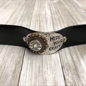 “Hide Your Crazy” Bullet Wrist Cuff Bracelet